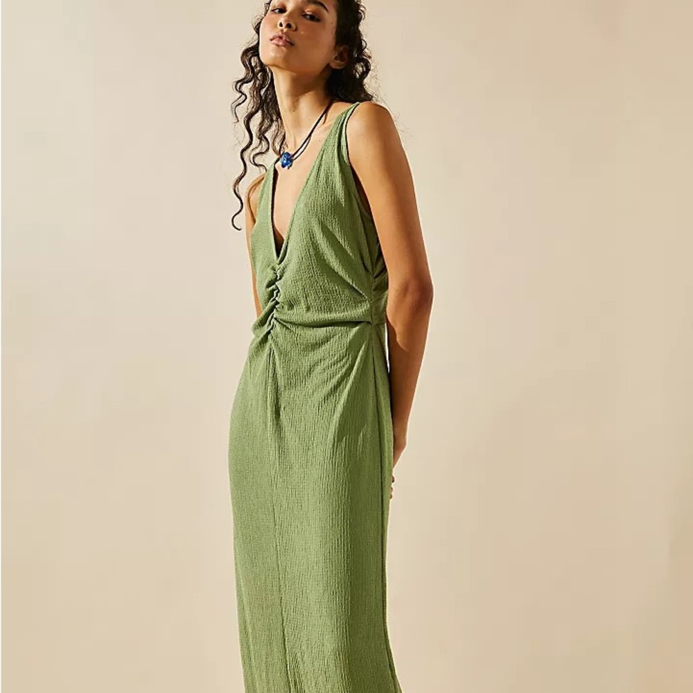 Free People Lyla Midi Dress Green XS